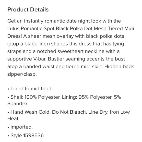 Lulus Dress ! Romantic Spot Black Polka Dot Mesh Tiered Midi Dress! - Picture 6 of 7